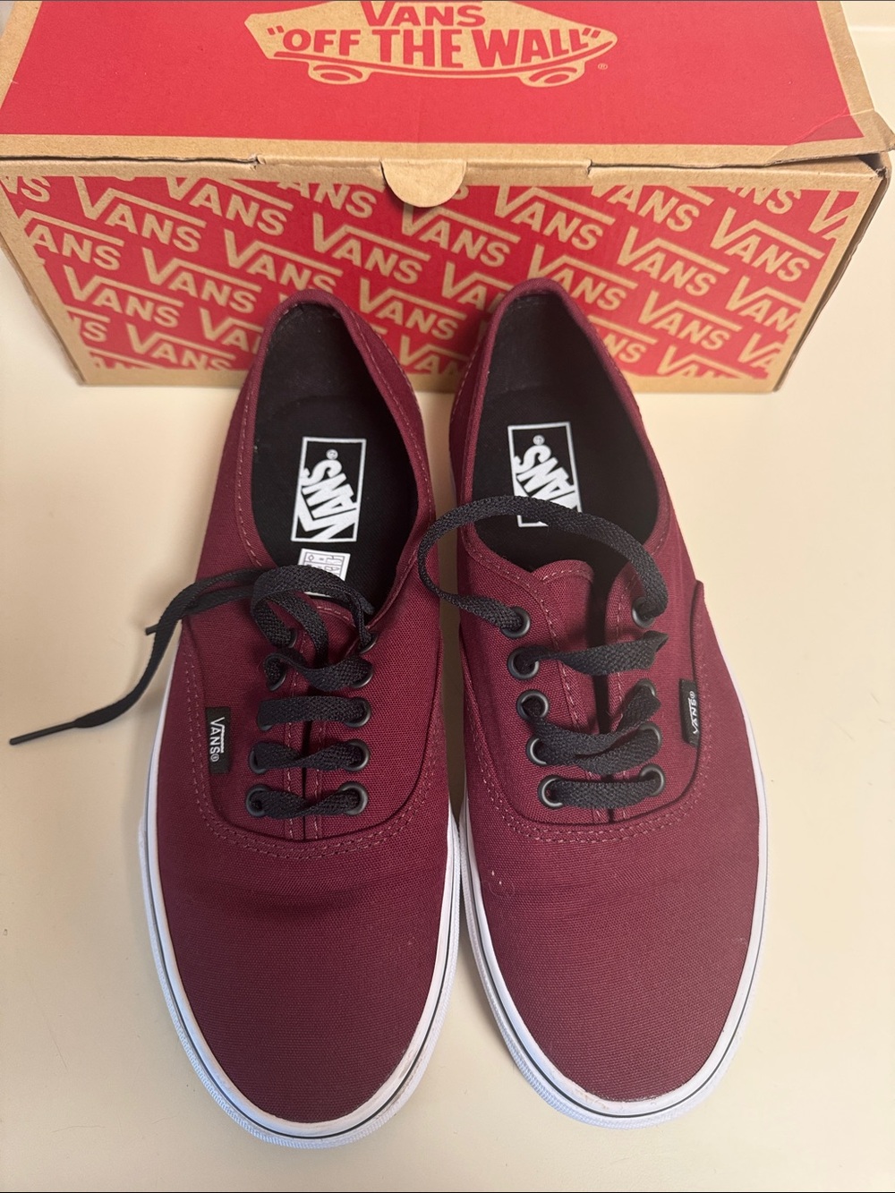 Vans Canvas Sneakers - Burgundy with Black Laces